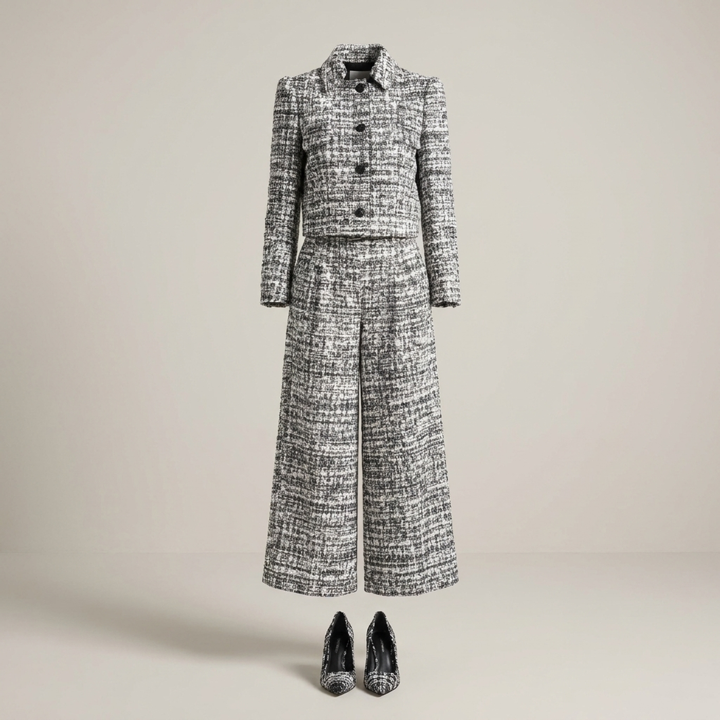 PLUXSTYLE::numise::harper-cropped-parka-wide-leg-bottoms-set::pack-black