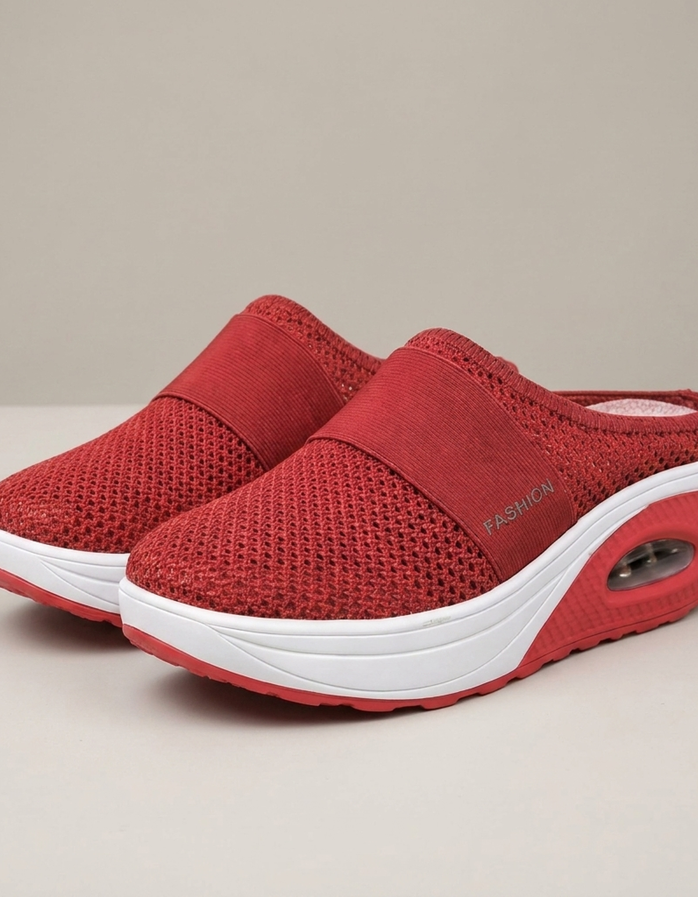 PLUXSTYLE::numise::womens-air-cushion-walking-shoes::pack-red