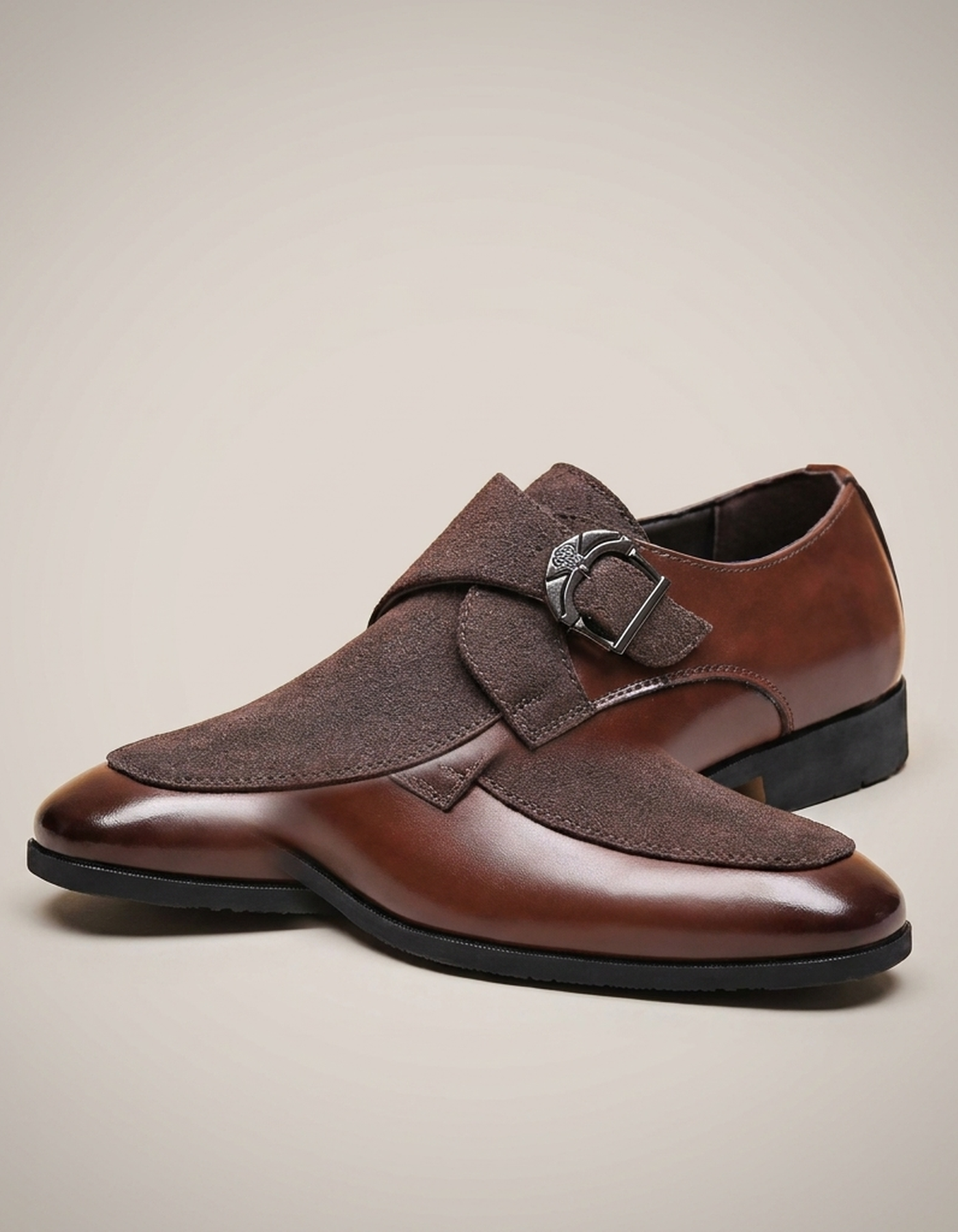 PLUXSTYLE::numise::mens-pointed-toe-monk-strap-dress-shoes::closeup-hero