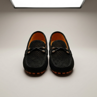 PLUXSTYLE::numise::mens-perforated-slip-on-loafers::pack-black