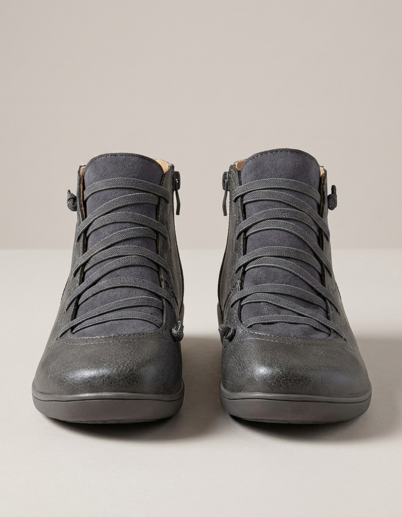 PLUXSTYLE::numise::womens-supportive-ankle-boots::pack-grey