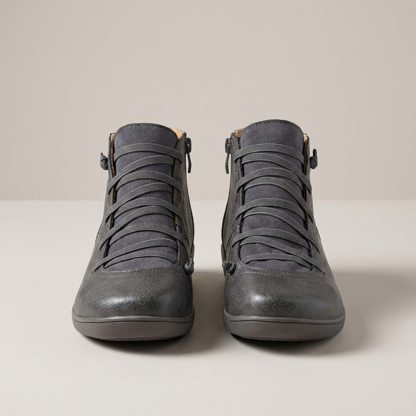 PLUXSTYLE::numise::womens-supportive-ankle-boots::pack-grey