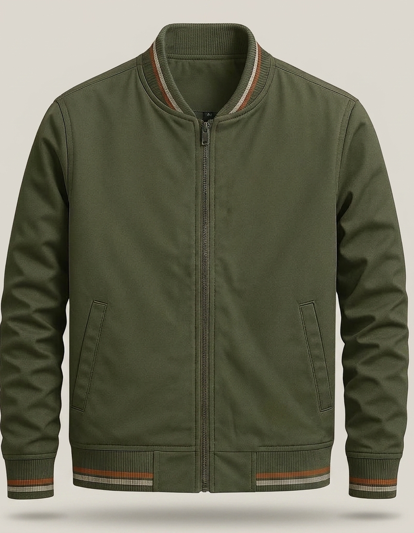 PLUXSTYLE::numise::lightweight-structured-bomber-jacket::pack-green