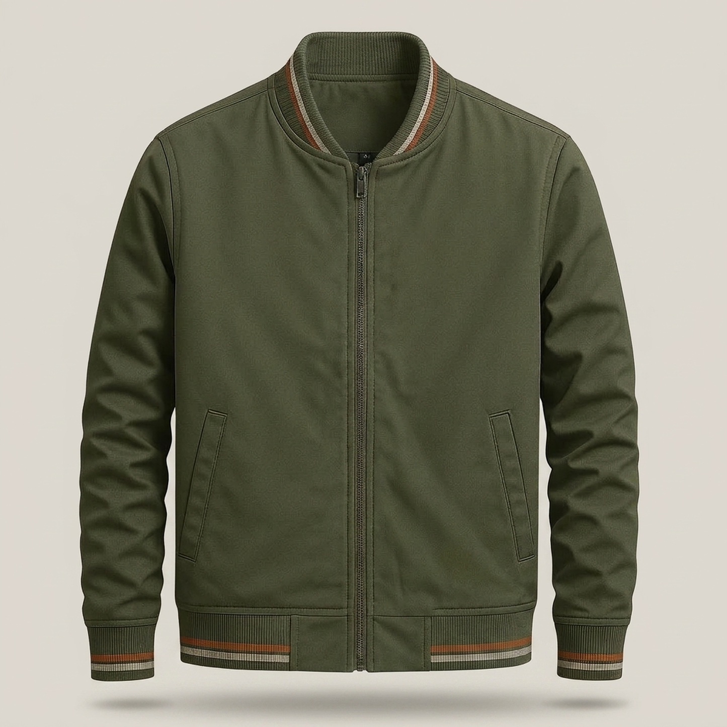 PLUXSTYLE::numise::lightweight-structured-bomber-jacket::pack-green