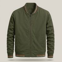 PLUXSTYLE::numise::lightweight-structured-bomber-jacket::pack-green