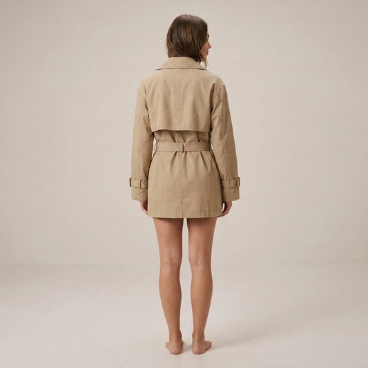 PLUXSTYLE::numise::womens-cropped-belted-parka::back