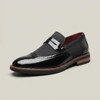 PLUXSTYLE::numise::mens-wingtip-strap-loafers::closeup-hero