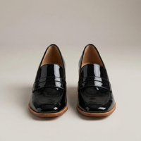 PLUXSTYLE::numise::adeline-high-shine-loafers::closeup-detail