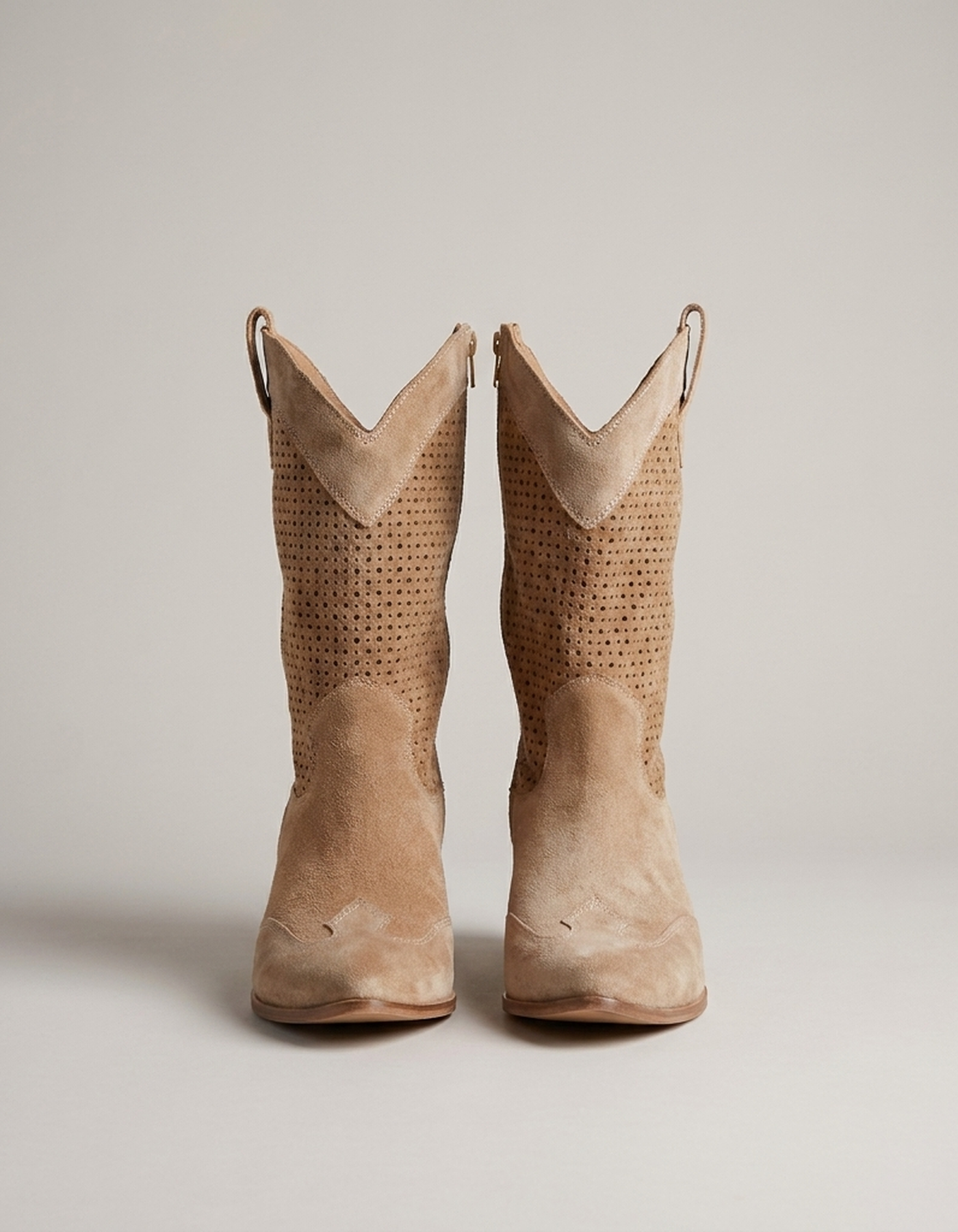 PLUXSTYLE::numise::supportive-mid-calf-cowboy-boots::pack-brown