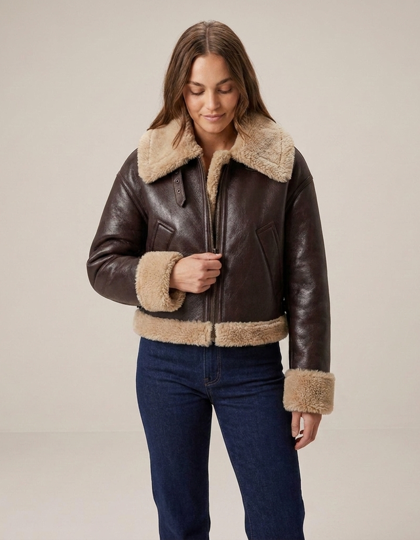 PLUXSTYLE::numise::cropped-aviator-parka::front