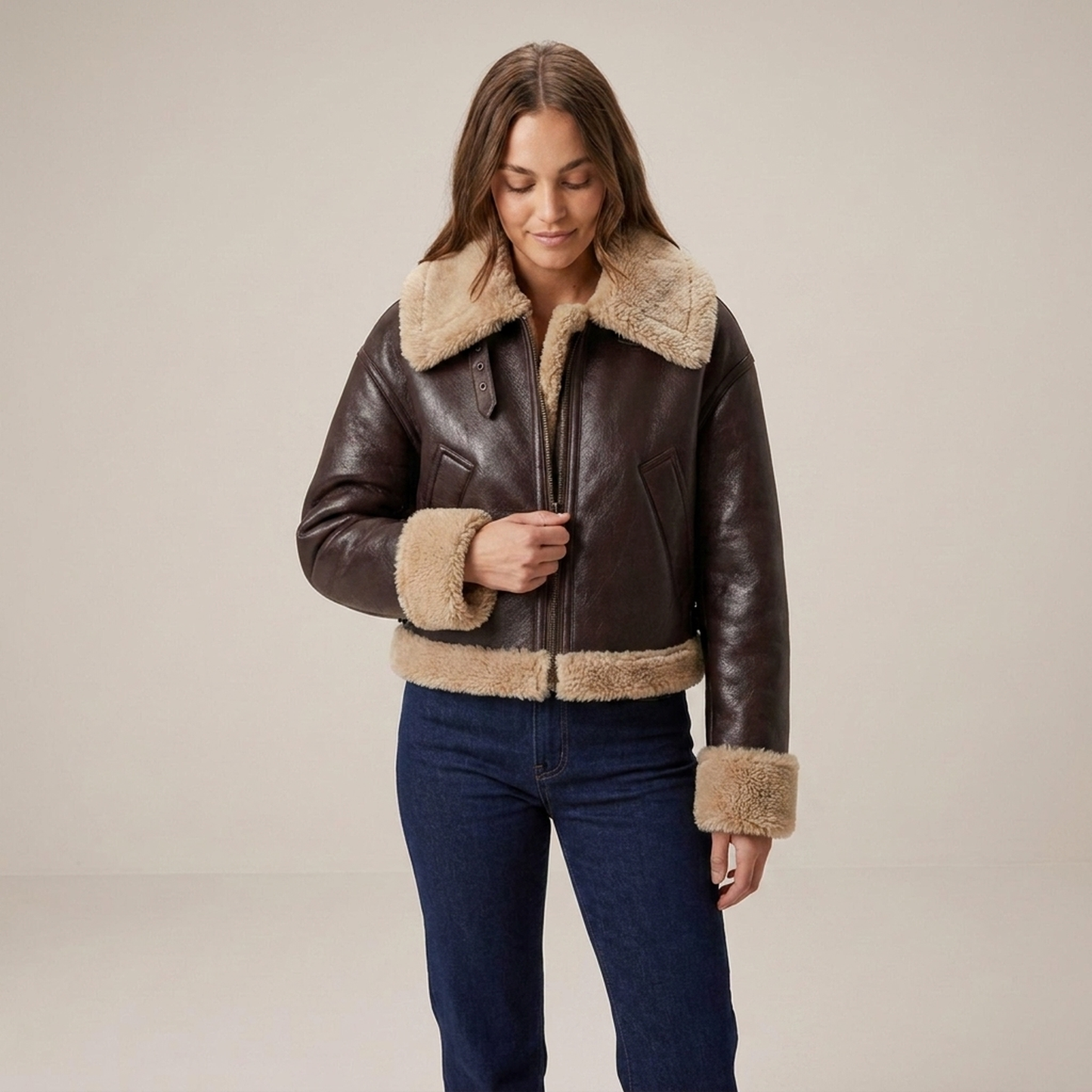 PLUXSTYLE::numise::cropped-aviator-parka::front