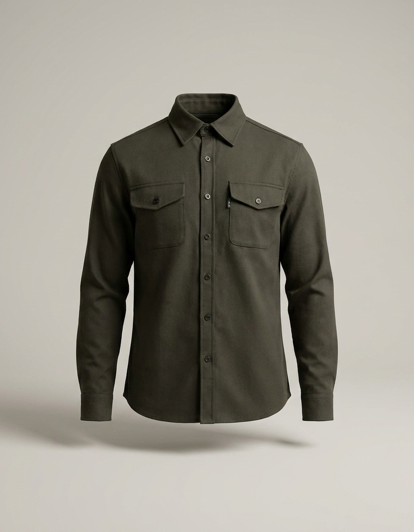 PLUXSTYLE::numise::mens-relaxed-utility-overshirt::pack-dark-green