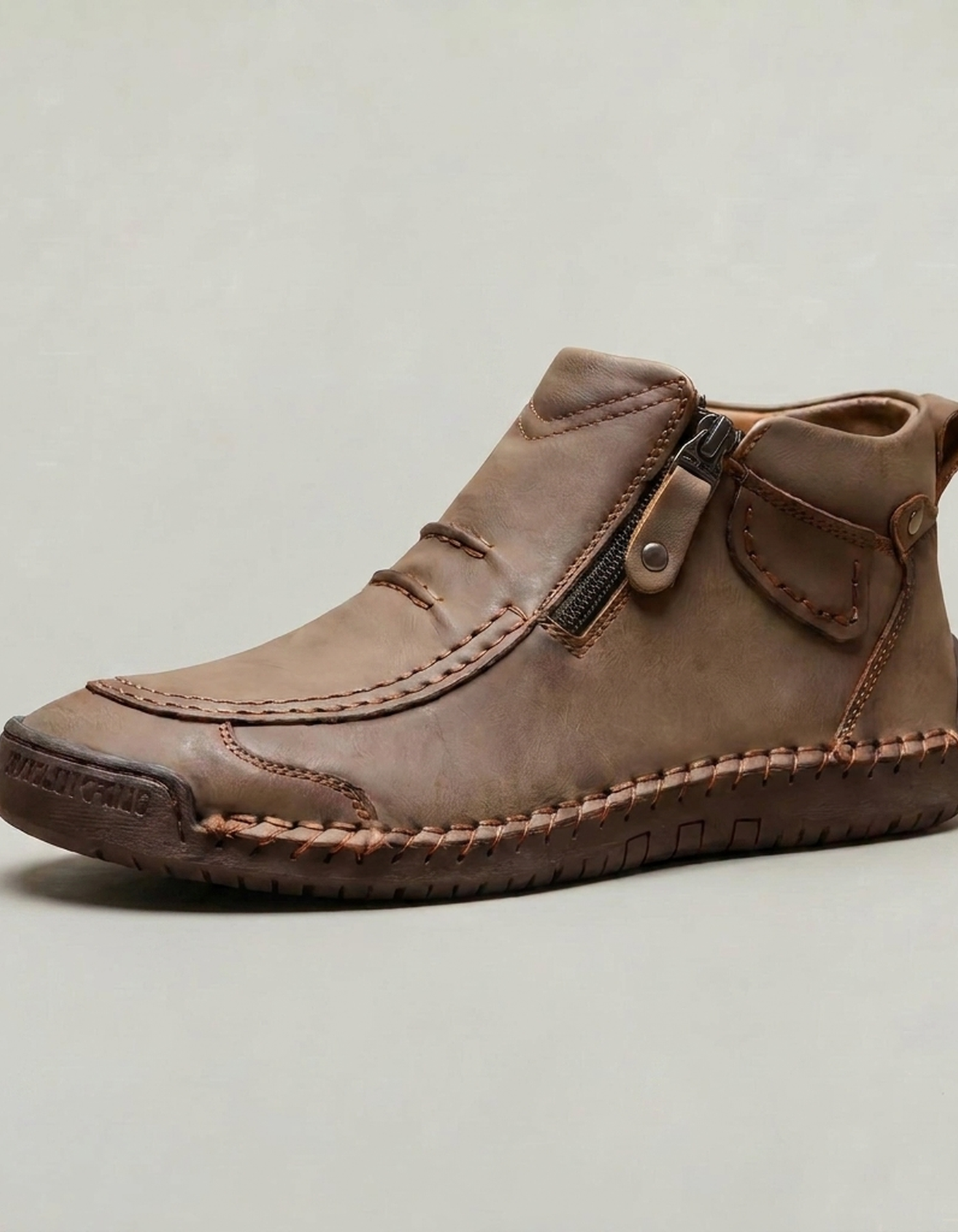PLUXSTYLE::numise::mens-side-zip-stitched-ankle-footwear::closeup-hero