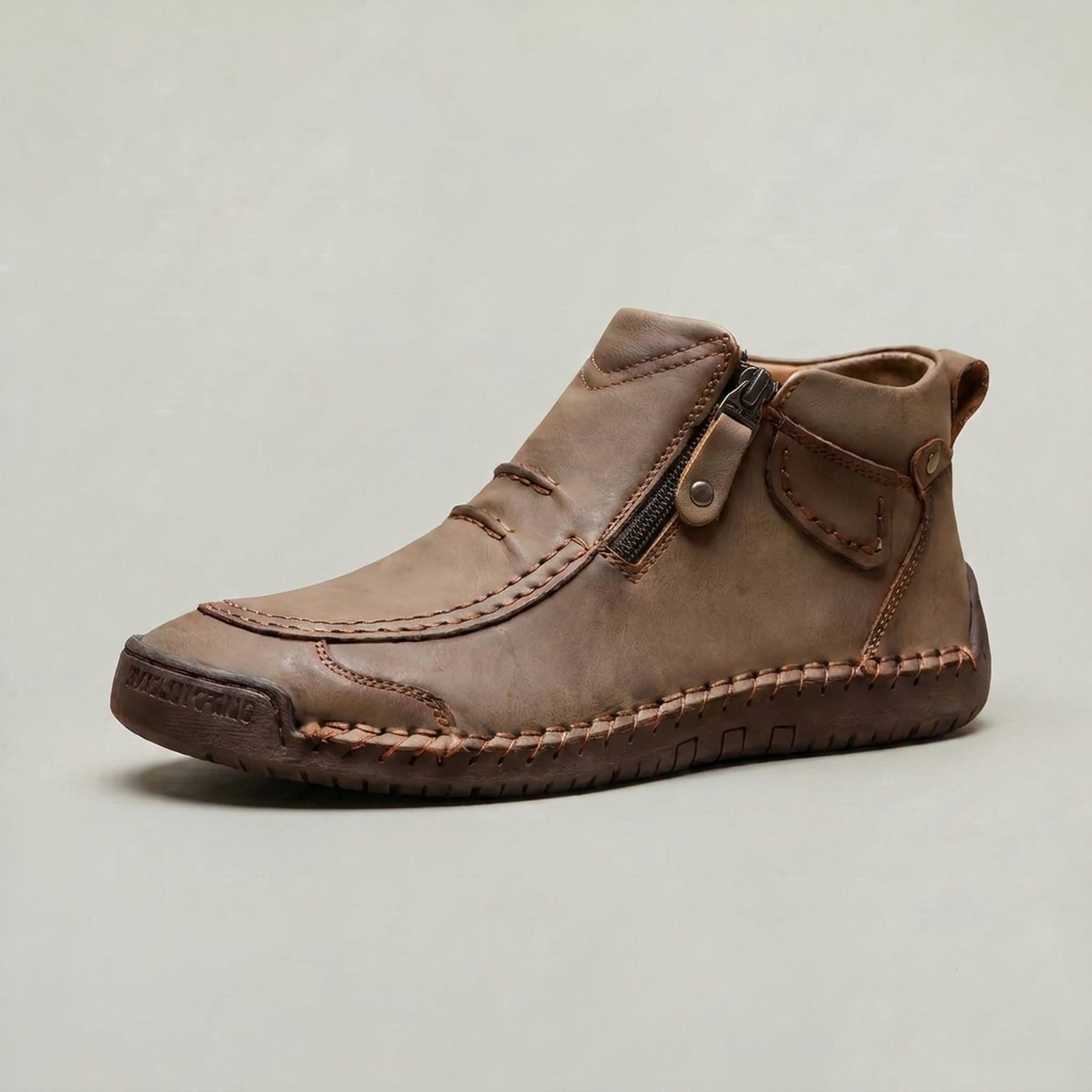 PLUXSTYLE::numise::mens-side-zip-stitched-ankle-footwear::closeup-hero