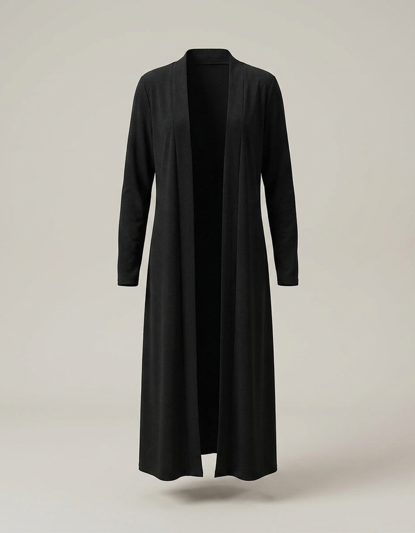 PLUXSTYLE::numise::womens-open-front-long-cardigan::pack-black