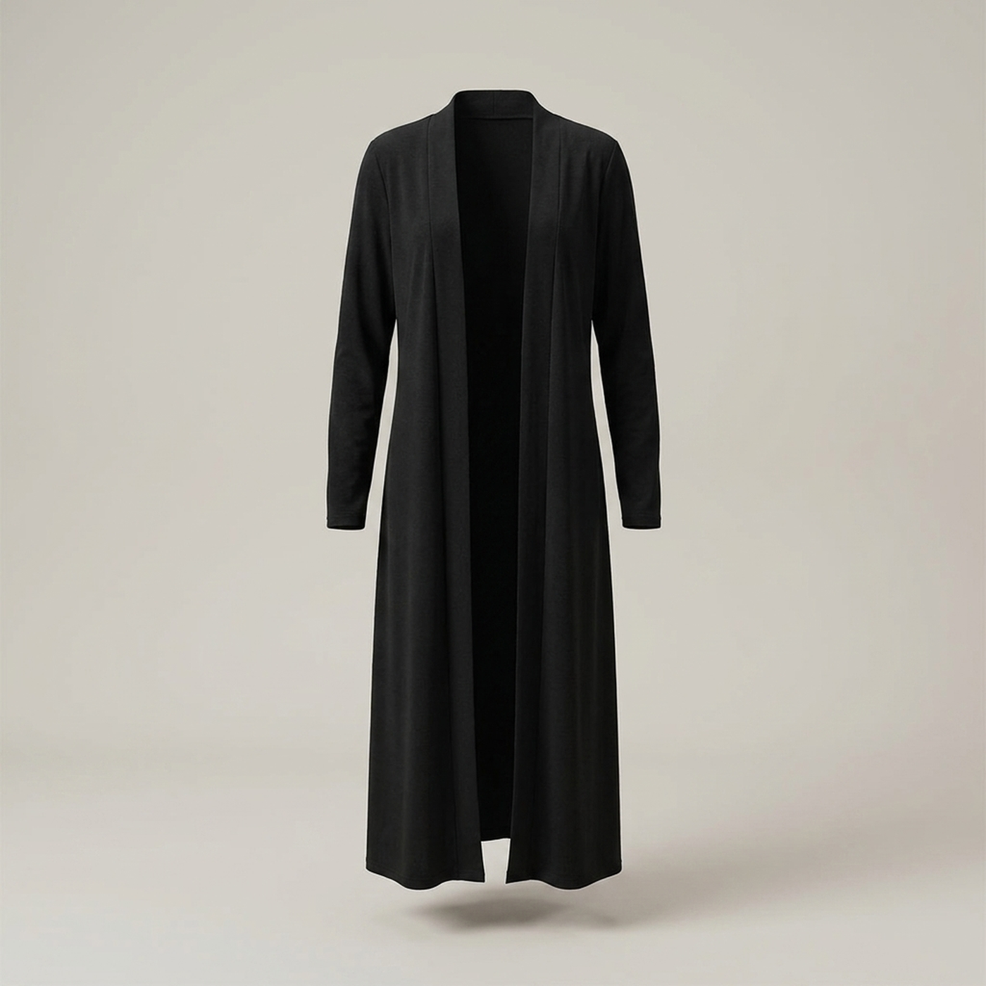 PLUXSTYLE::numise::womens-open-front-long-cardigan::pack-black