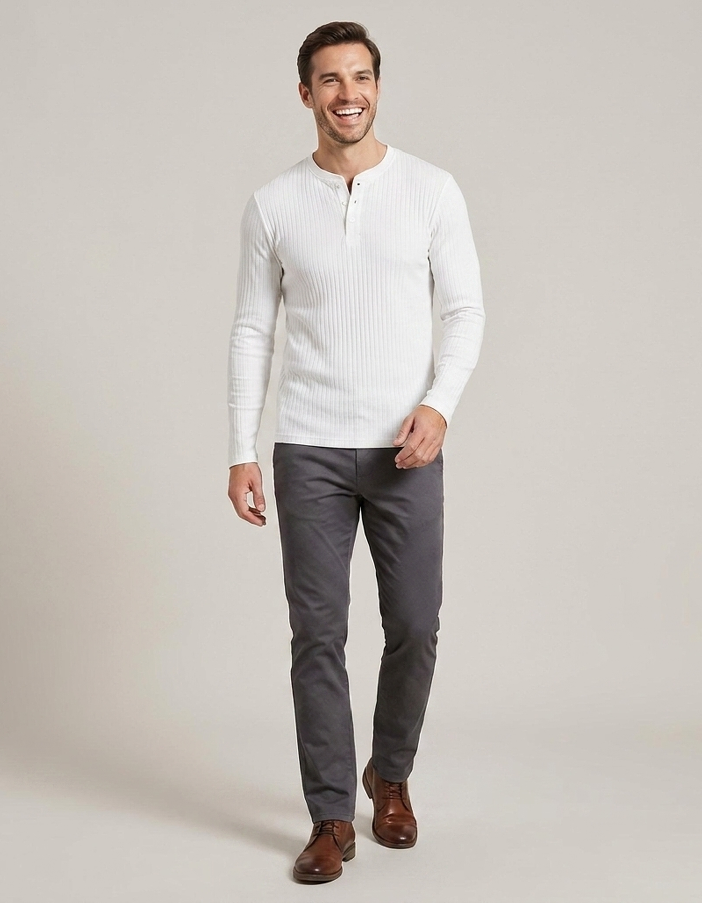 PLUXSTYLE::numise::mens-slim-fit-henley-top::front