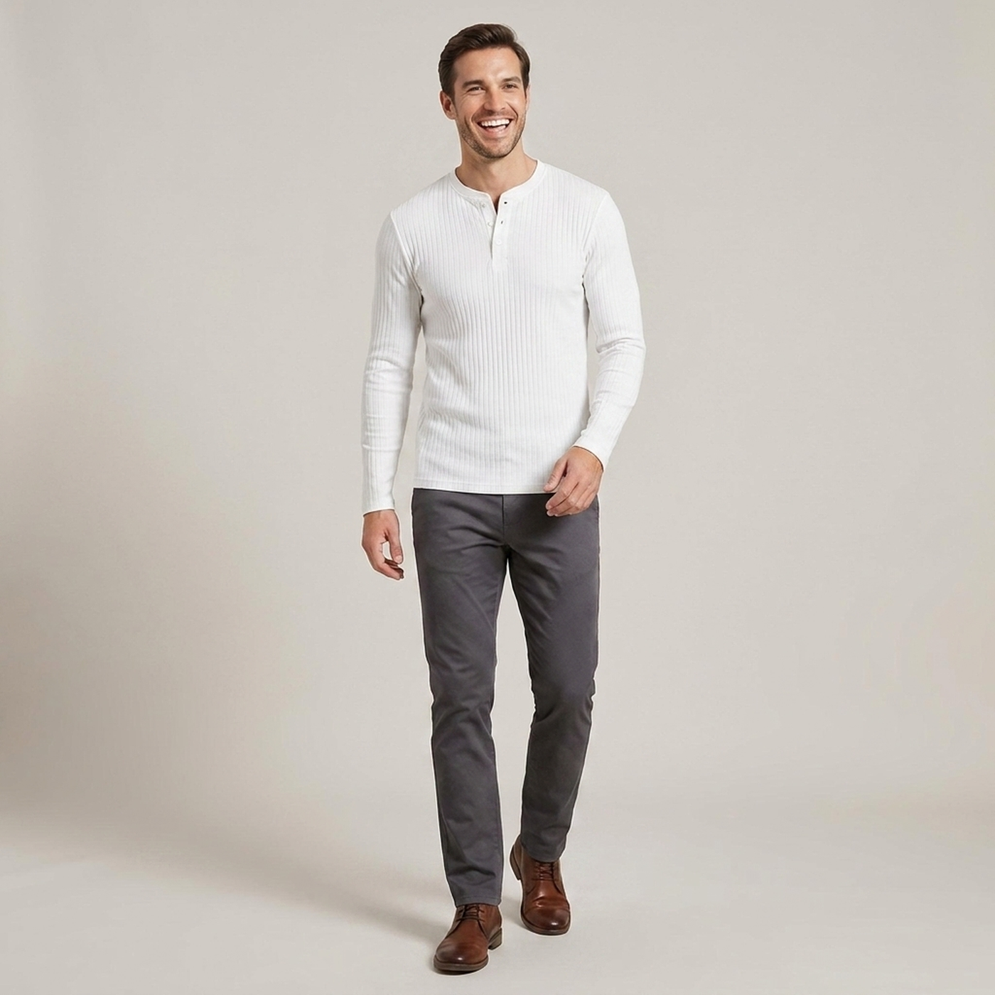PLUXSTYLE::numise::mens-slim-fit-henley-top::front
