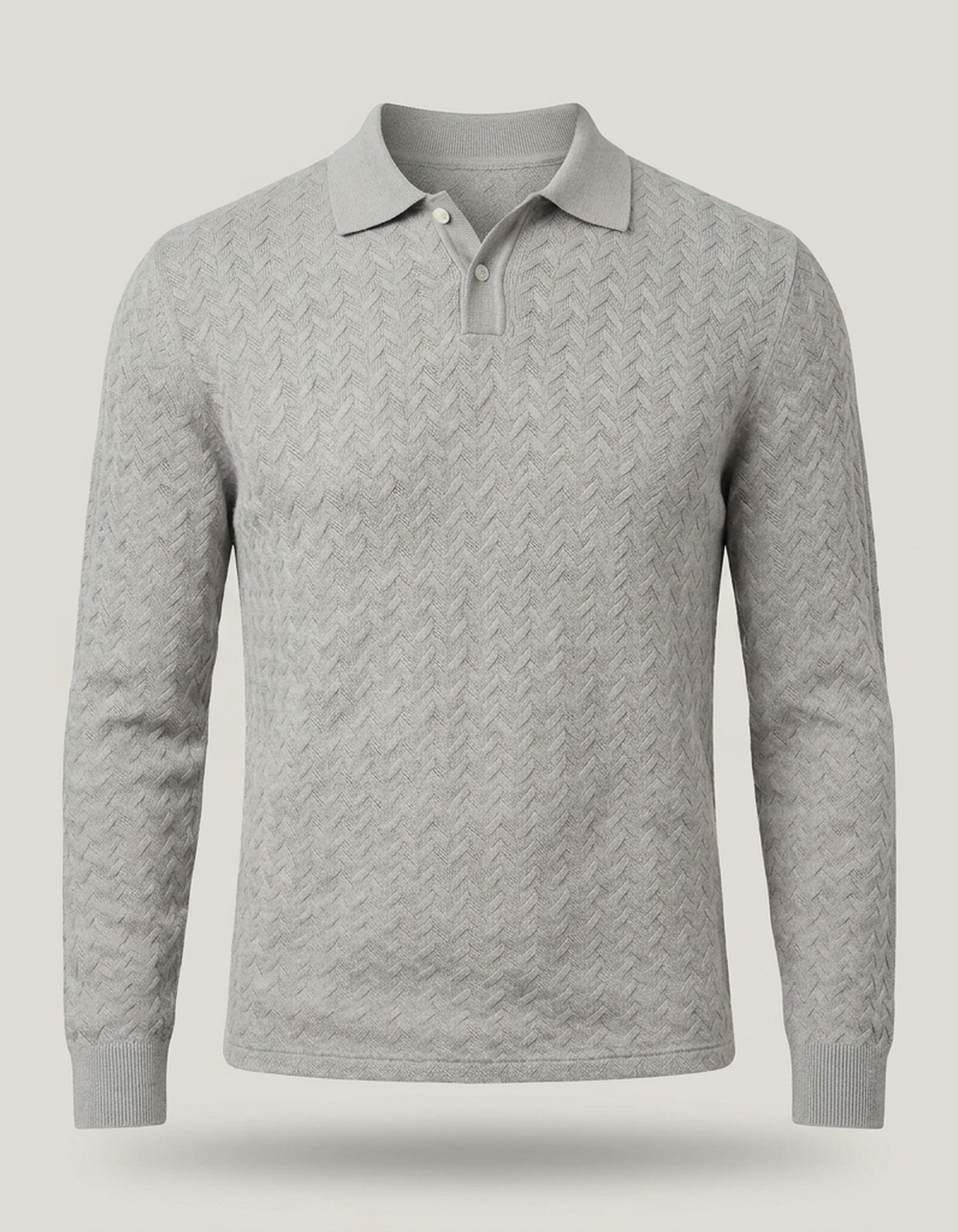 PLUXSTYLE::numise::mens-long-sleeve-polo-sweater::pack-light-gray