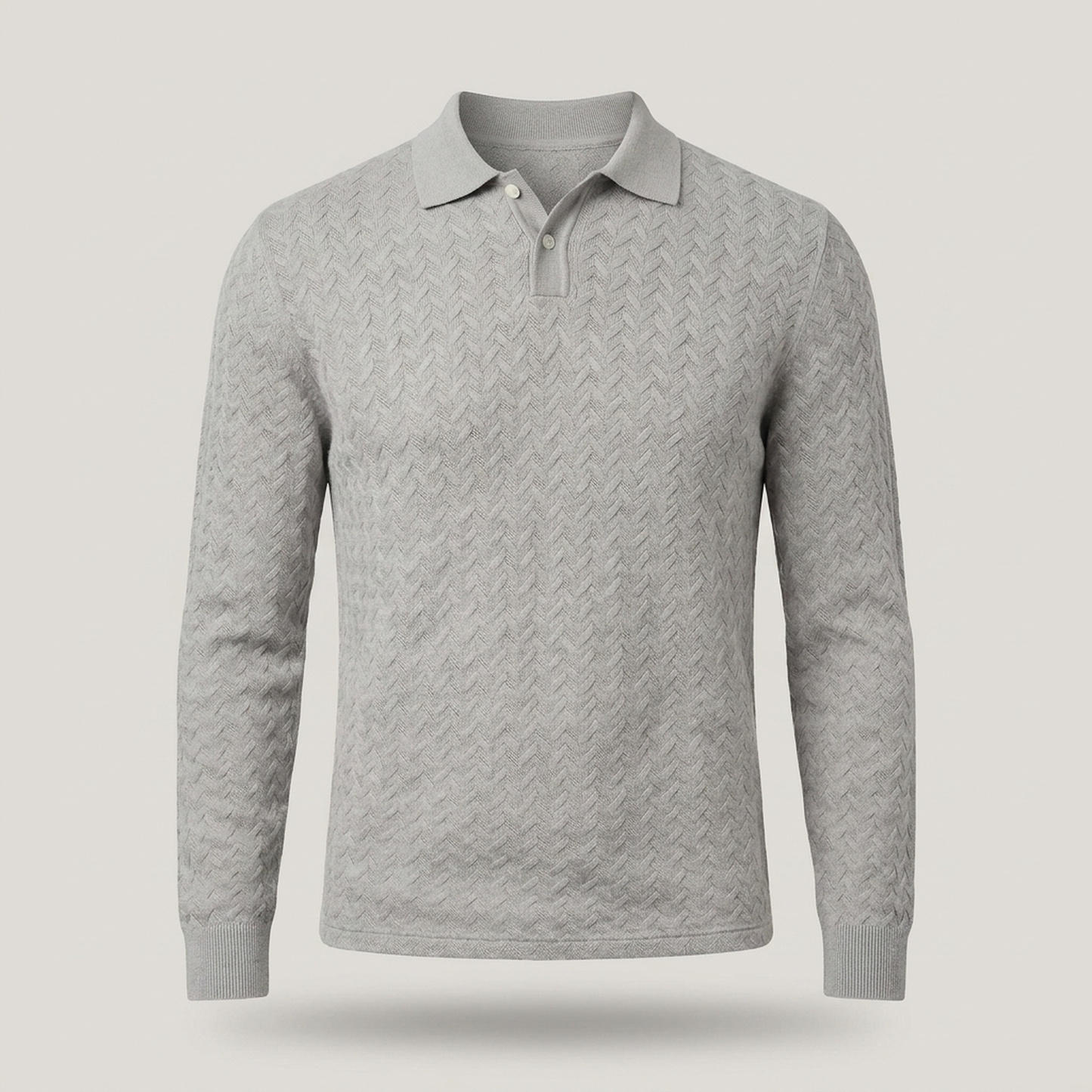 PLUXSTYLE::numise::mens-long-sleeve-polo-sweater::pack-light-gray