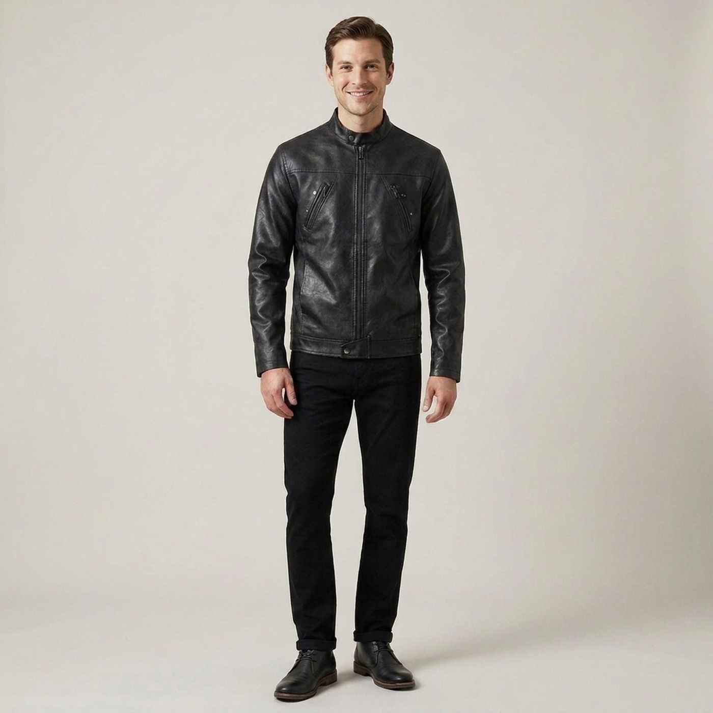 PLUXSTYLE::numise::mens-stand-collar-parka-1::front