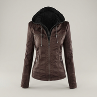 PLUXSTYLE::numise::womens-detachable-hood-parka::pack-brown