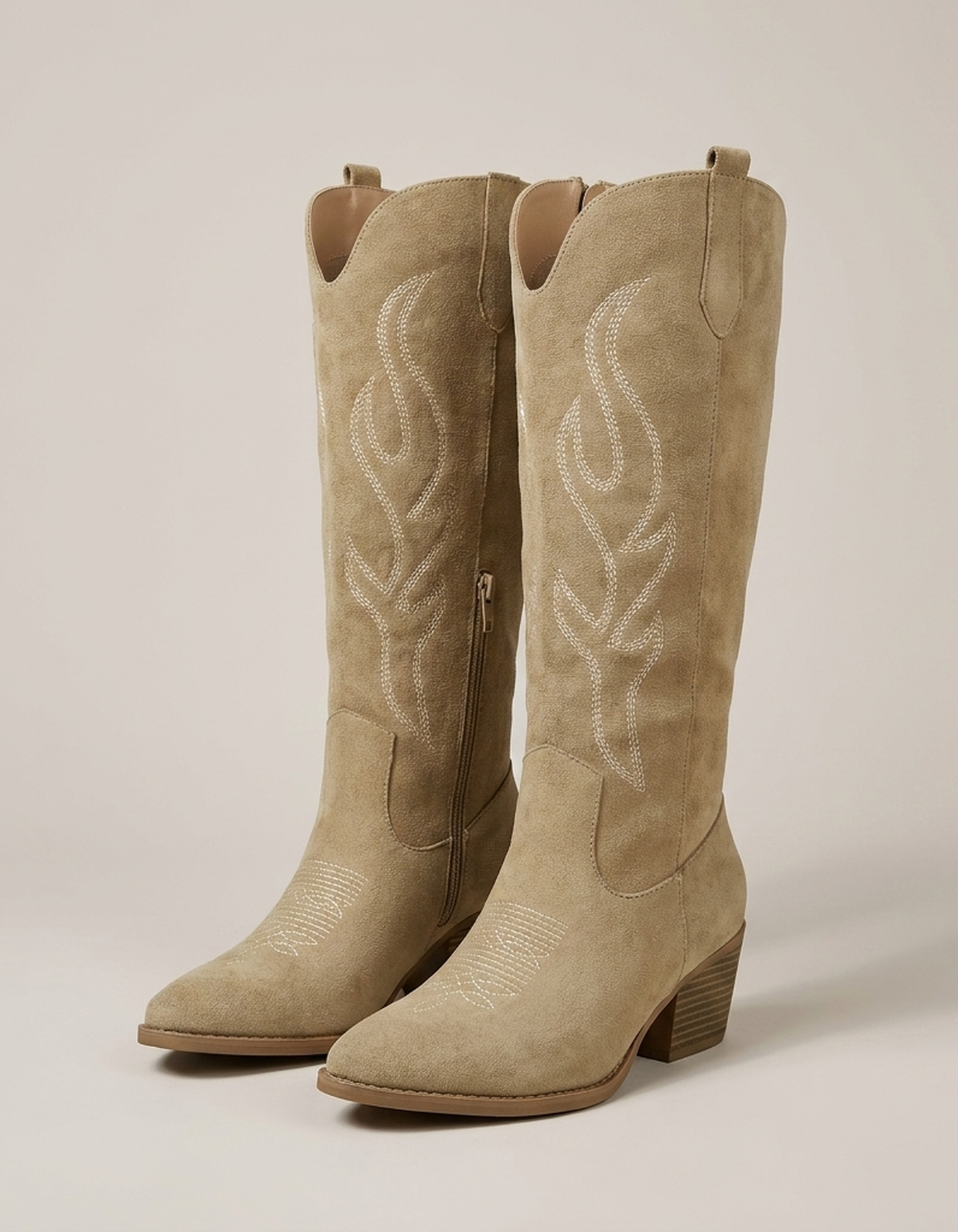 PLUXSTYLE::numise::poppy-heeled-knee-high-cowboy-boots::pack-sand-beige