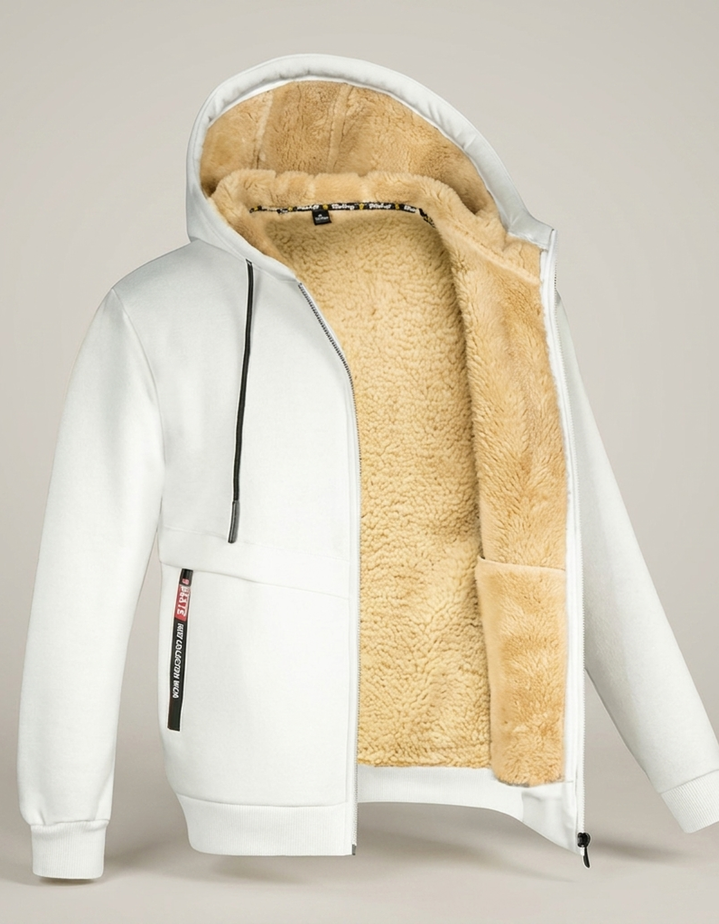 PLUXSTYLE::numise::mens-relaxed-hooded-jacket::pack-white