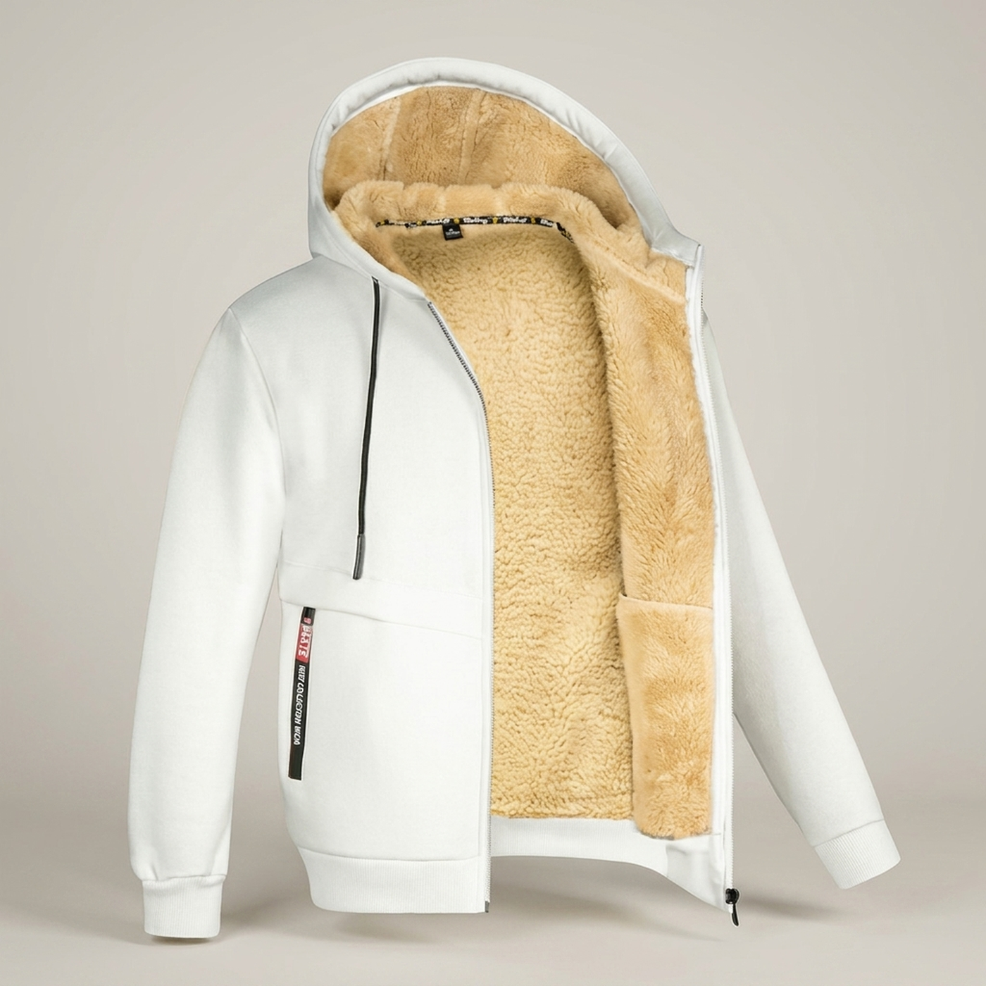 PLUXSTYLE::numise::mens-relaxed-hooded-jacket::pack-white