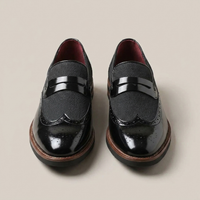 PLUXSTYLE::numise::mens-brogue-penny-loafers::pack-black