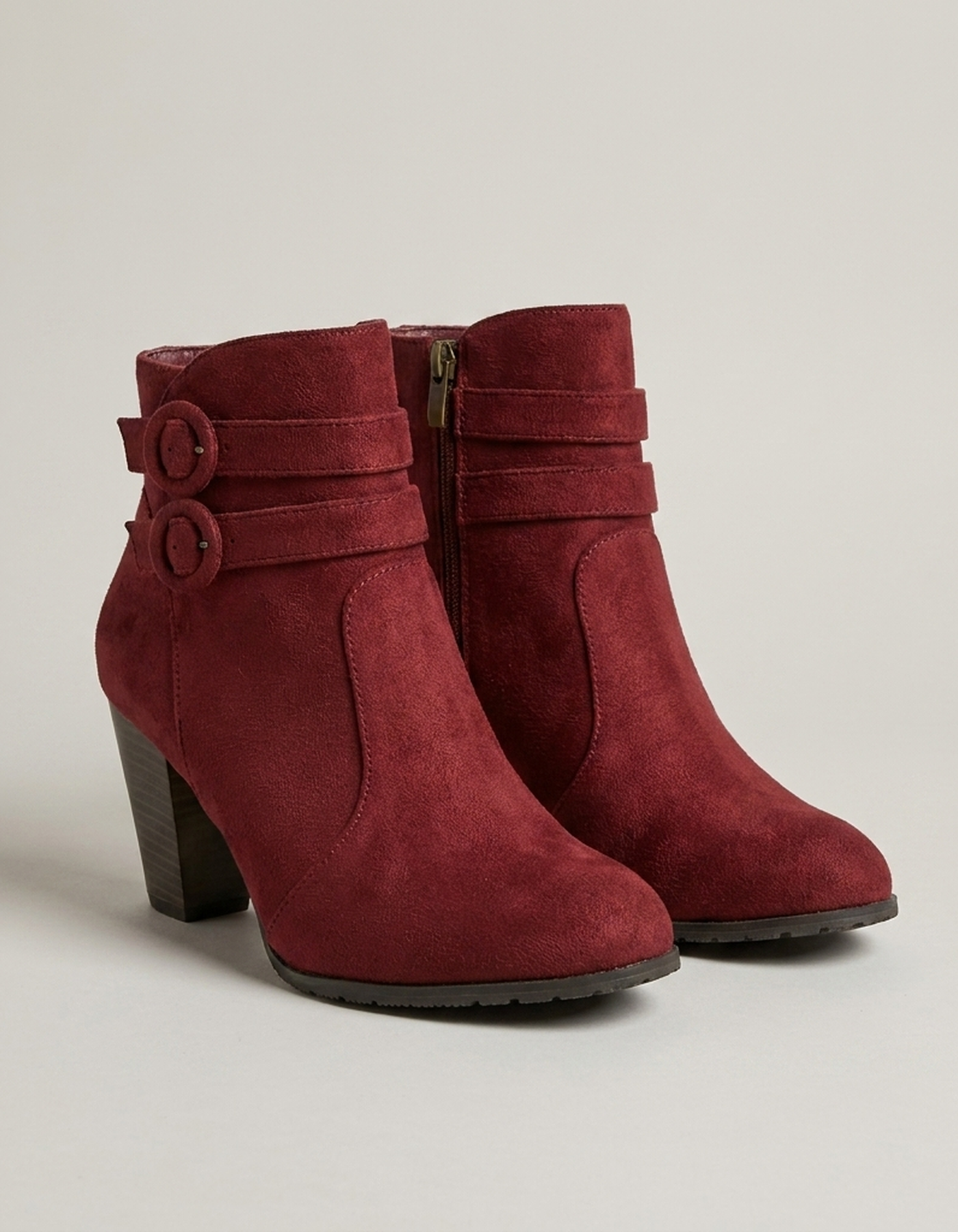 PLUXSTYLE::numise::womens-buckle-detail-cowboy-boots::pack-red