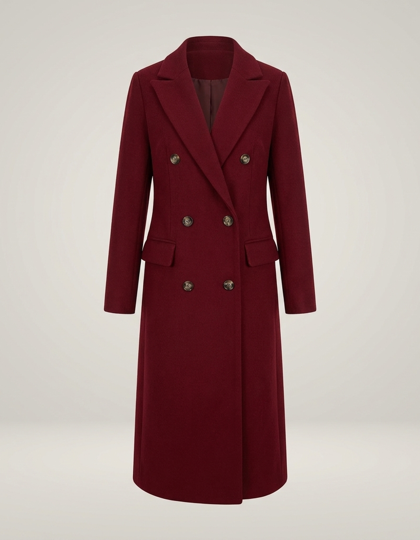 PLUXSTYLE::numise::double-breasted-tailored-parka::pack-wine-red