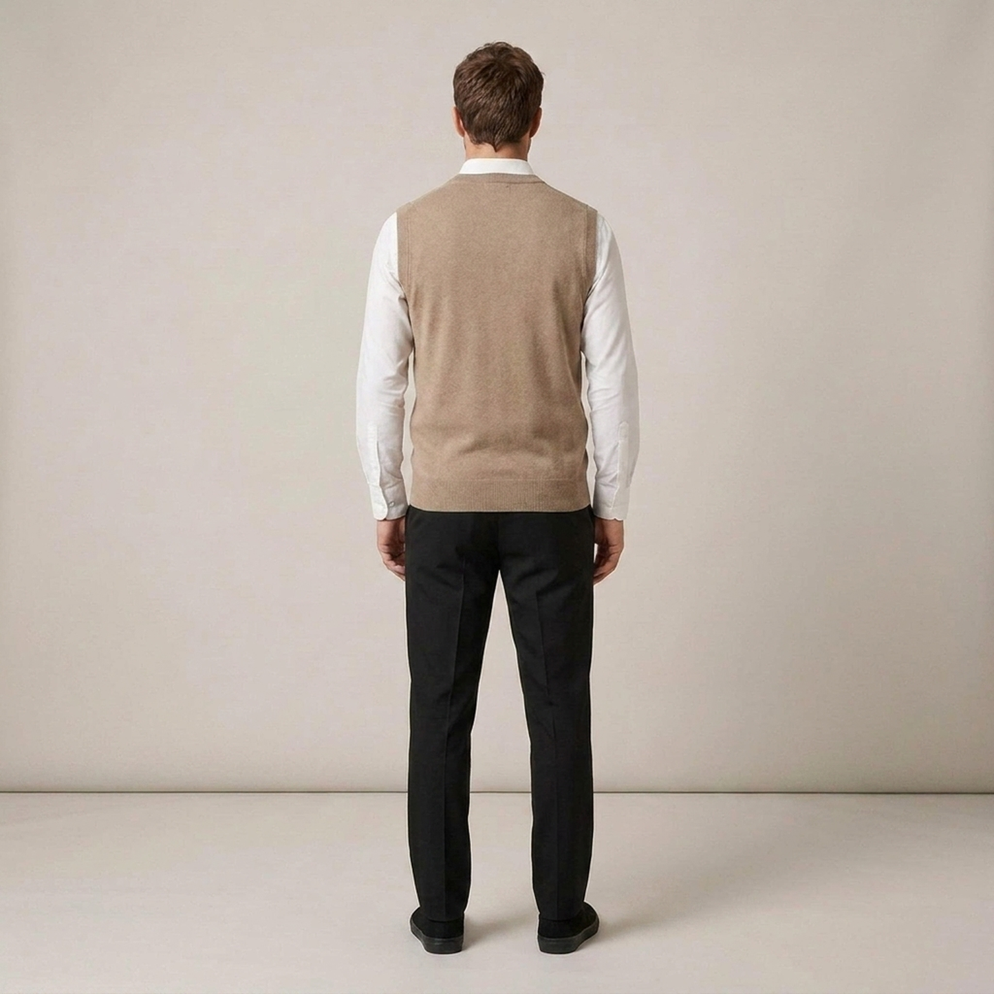 PLUXSTYLE::numise::mens-v-neck-sweater-vest::back