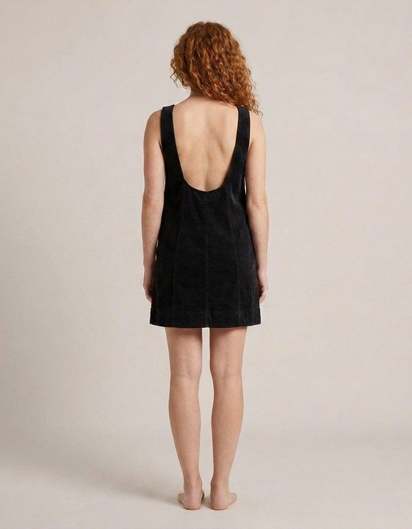PLUXSTYLE::numise::relaxed-a-line-overall-dress::back