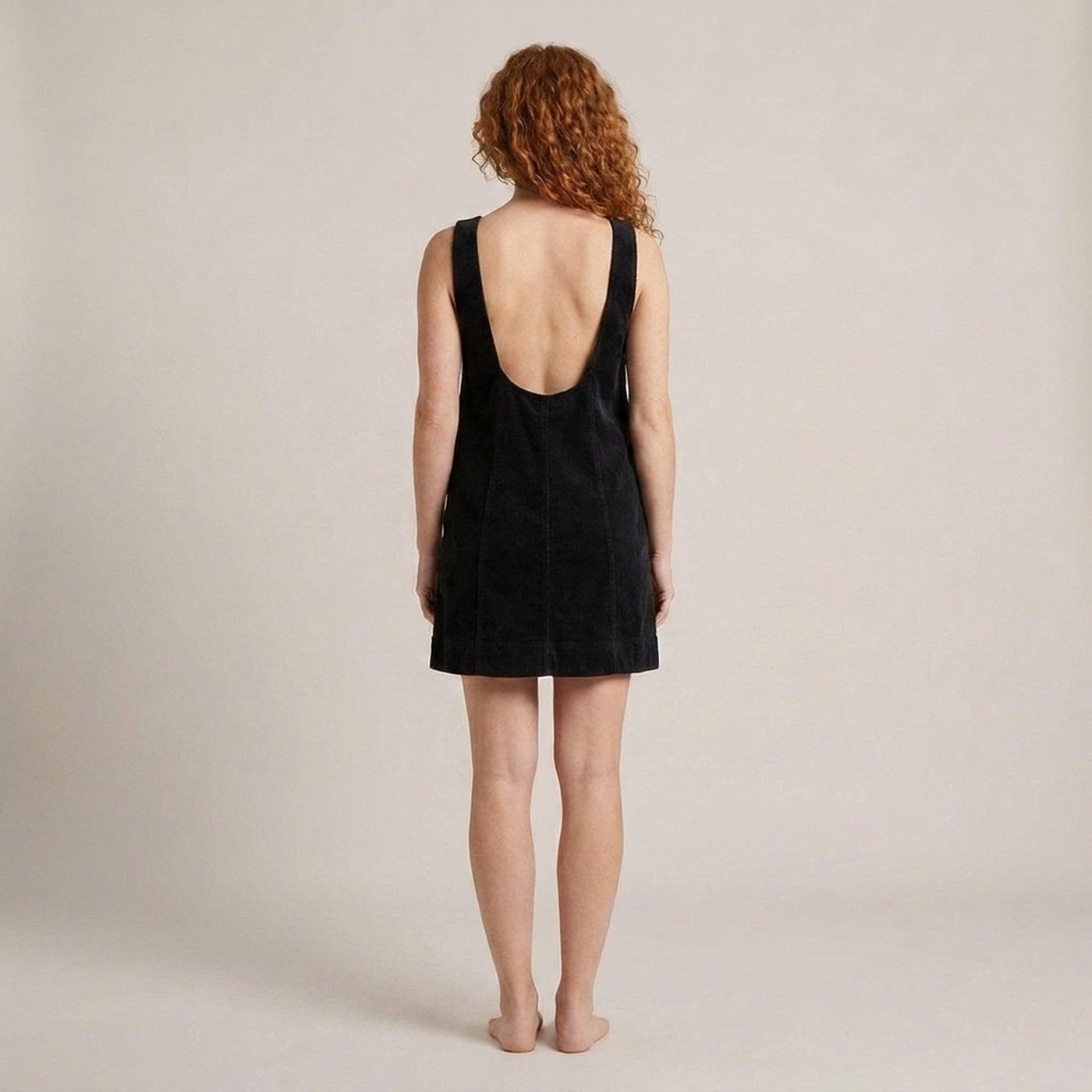 PLUXSTYLE::numise::relaxed-a-line-overall-dress::back