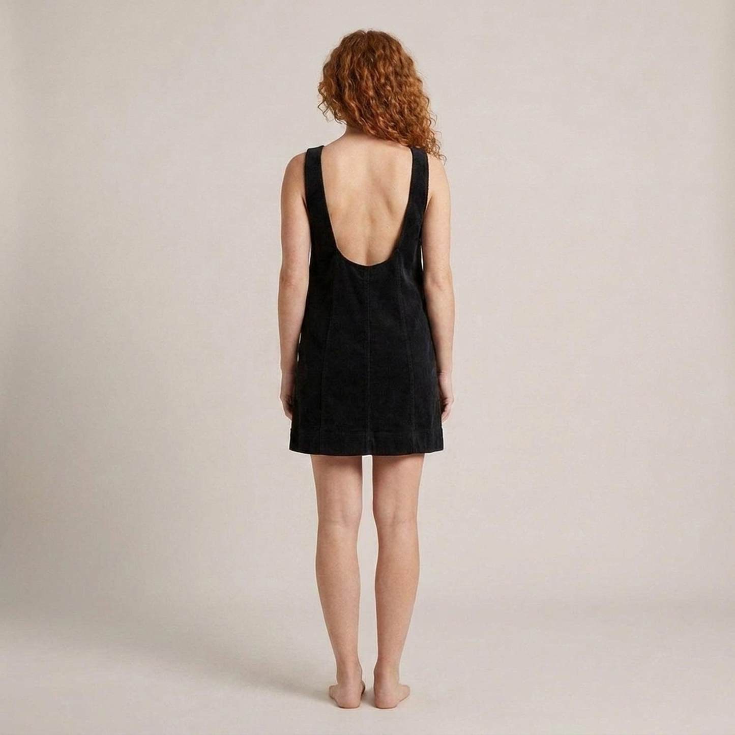 PLUXSTYLE::numise::relaxed-a-line-overall-dress::back
