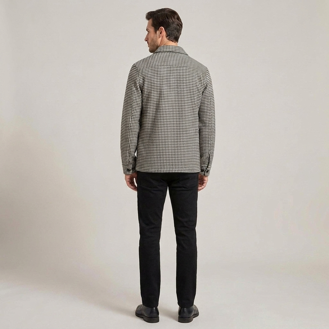 PLUXSTYLE::numise::mens-houndstooth-parka::back