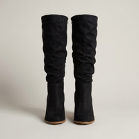 PLUXSTYLE::numise::side-zip-slouch-knee-high-boots::pack-black