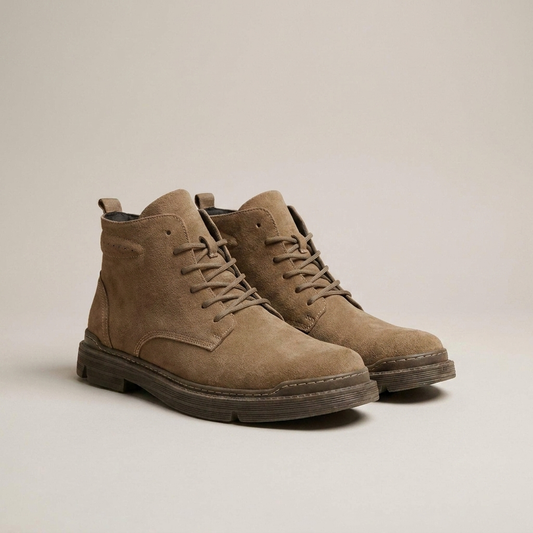 PLUXSTYLE::numise::mens-lace-up-chukka-boots::closeup-detail