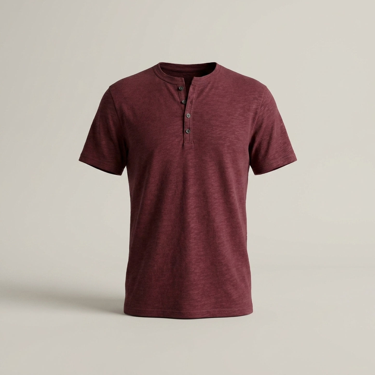 PLUXSTYLE::numise::mens-relaxed-short-sleeve-henley-top::pack-wine-red