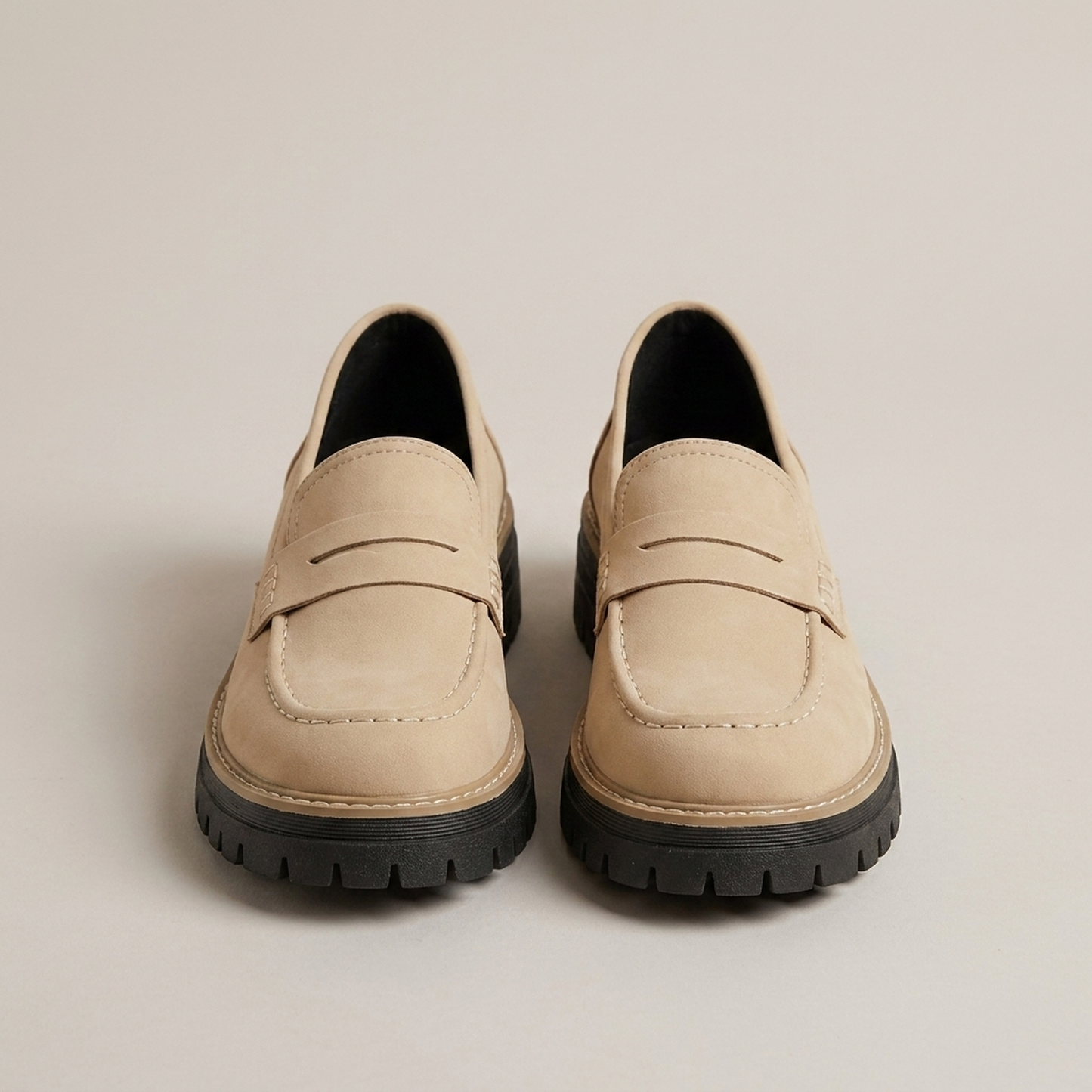 PLUXSTYLE::numise::platform-penny-loafers::pack-beige