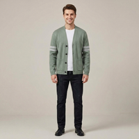 PLUXSTYLE::numise::mens-stripe-sleeve-cardigan::front
