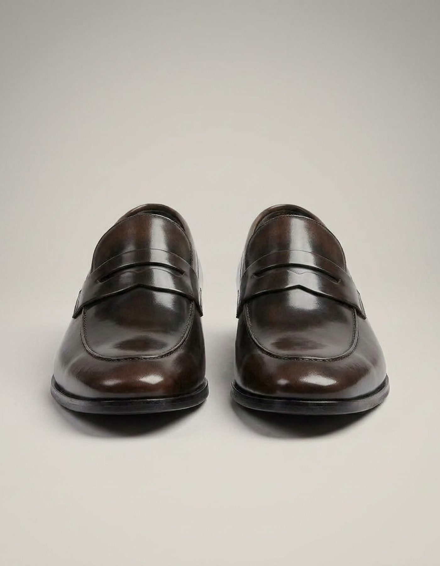 PLUXSTYLE::numise::mens-square-toe-penny-loafers::pack-dark-brown