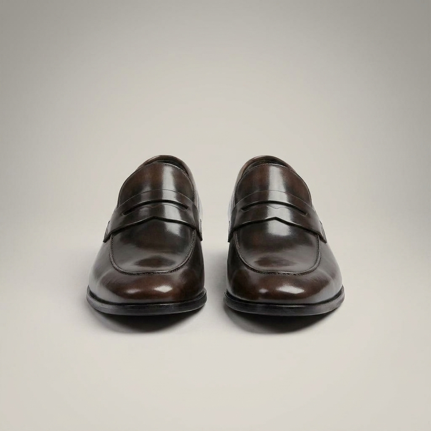 PLUXSTYLE::numise::mens-square-toe-penny-loafers::pack-dark-brown