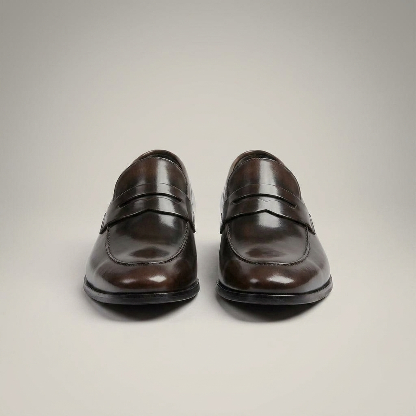 PLUXSTYLE::numise::mens-square-toe-penny-loafers::pack-dark-brown