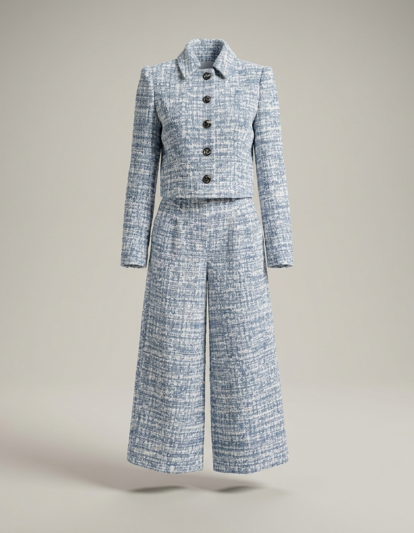 PLUXSTYLE::numise::harper-cropped-parka-wide-leg-bottoms-set::pack-blue
