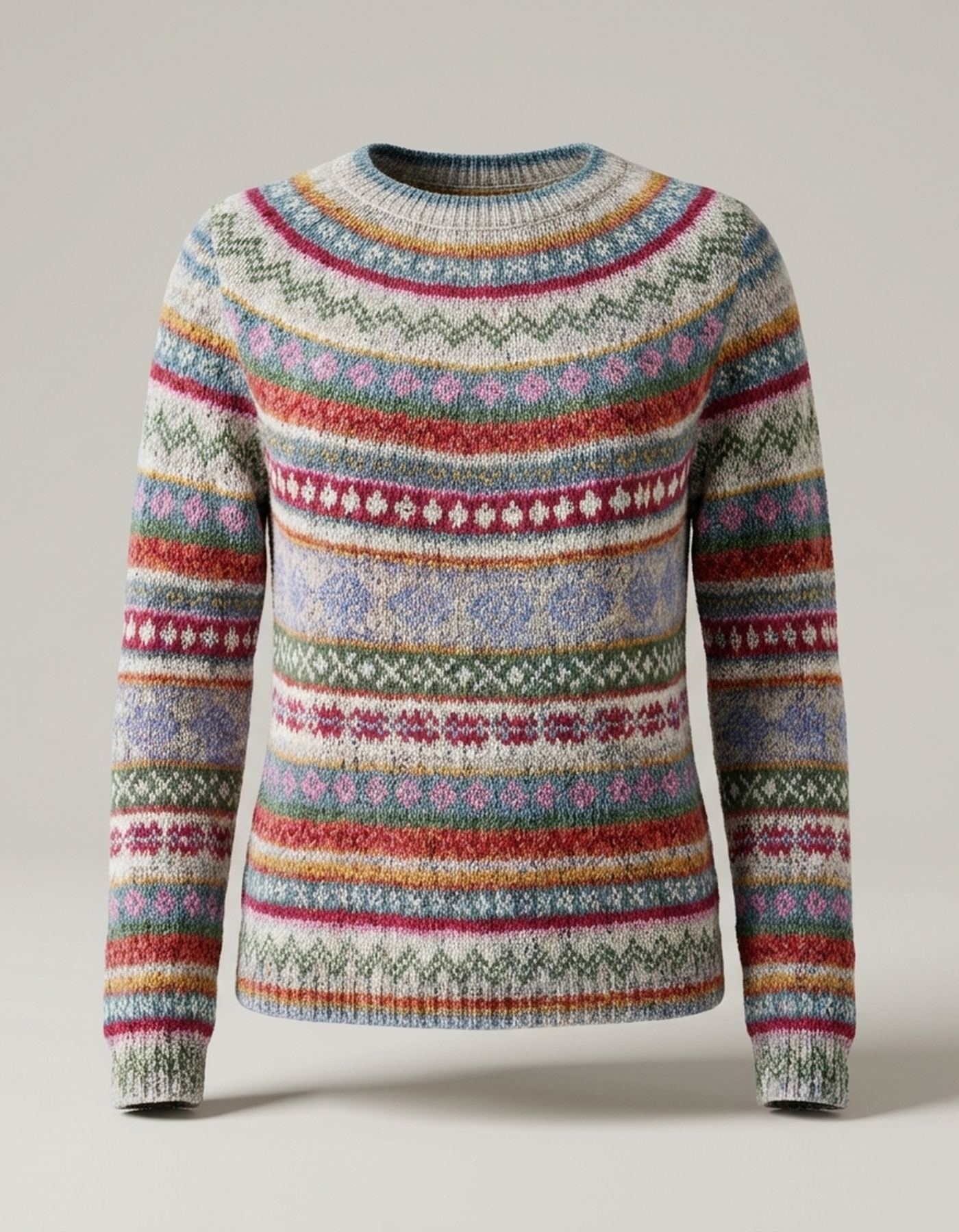 PLUXSTYLE::numise::anna-classic-fair-isle-pullover::pack-ivory-white