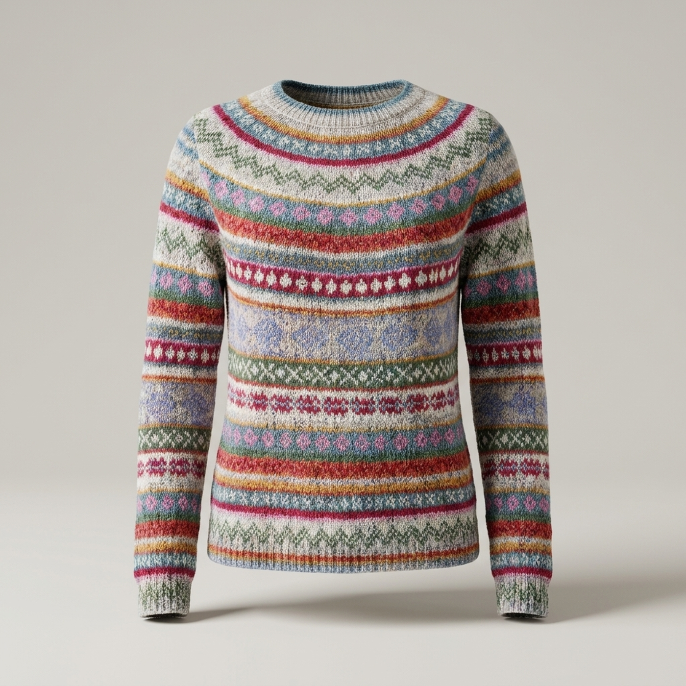 PLUXSTYLE::numise::anna-classic-fair-isle-pullover::pack-ivory-white