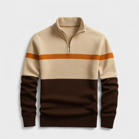 Colorblock Quarter-Zip Sweater