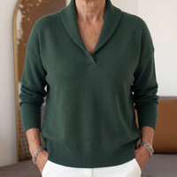 Pull femme à coupe décontractée et col en V